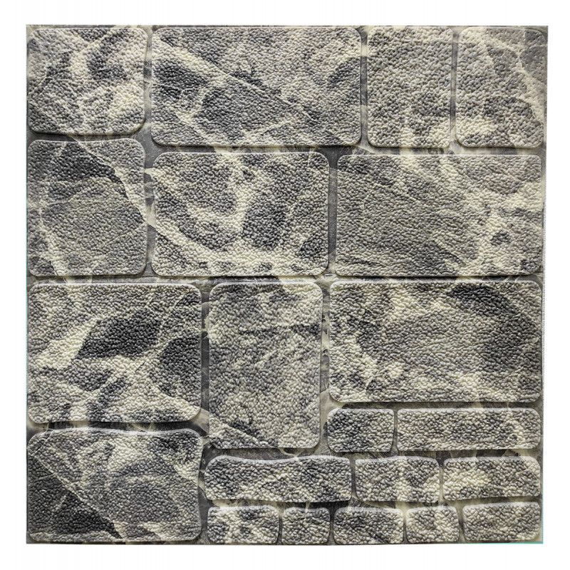 Самоклеюча декоративна 3D панель камінь чорно-білий мармур 700х700х7мм (154) SW-00000219 - купить в магазине НоутКомплект по цене 150 грн.