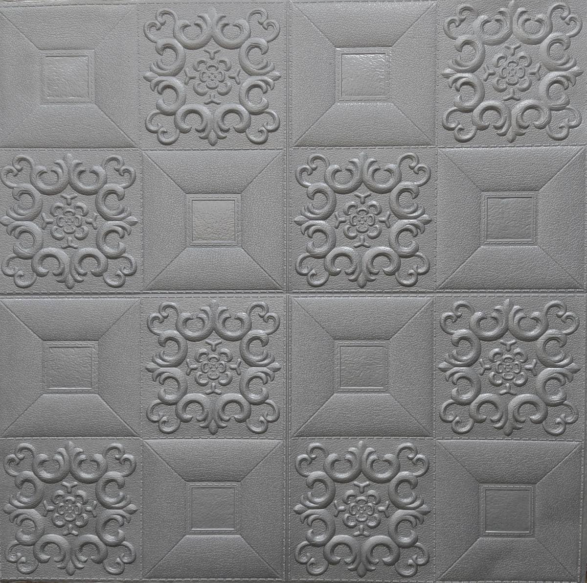 Самоклеюча декоративна настінно-стельова панель срібний візерунок 700x700x5мм (181) SW-00000481 - купить в магазине НоутКомплект по цене 160 грн.