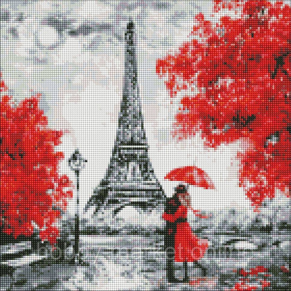Алмазна мозаїка "Дощовий Париж" Ідейка AMO7186 40х40 см - купить в магазине Hobby-MarkeT Online по цене 450 грн.